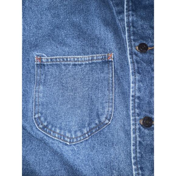 Vintage Classic Jeans Denim Chore Jacket Blue Workwear Utility Coat 21x28 Large - Picture 4 of 6